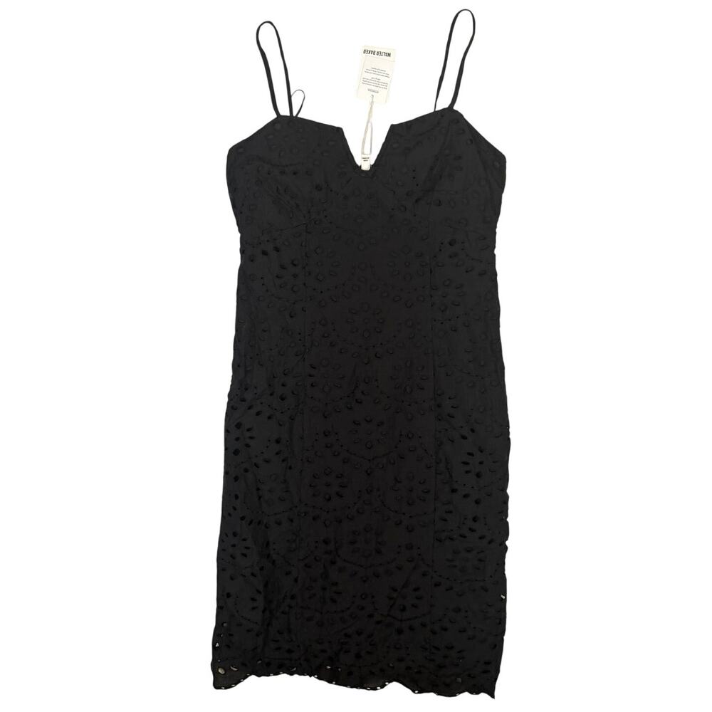 Walter Baker Midi Bodycon Eyelet Lace Cottagecore Split Neck Dress Madena 6